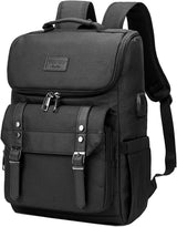 Mochila vintage de viaje para laptop con puerto de carga USB para m...