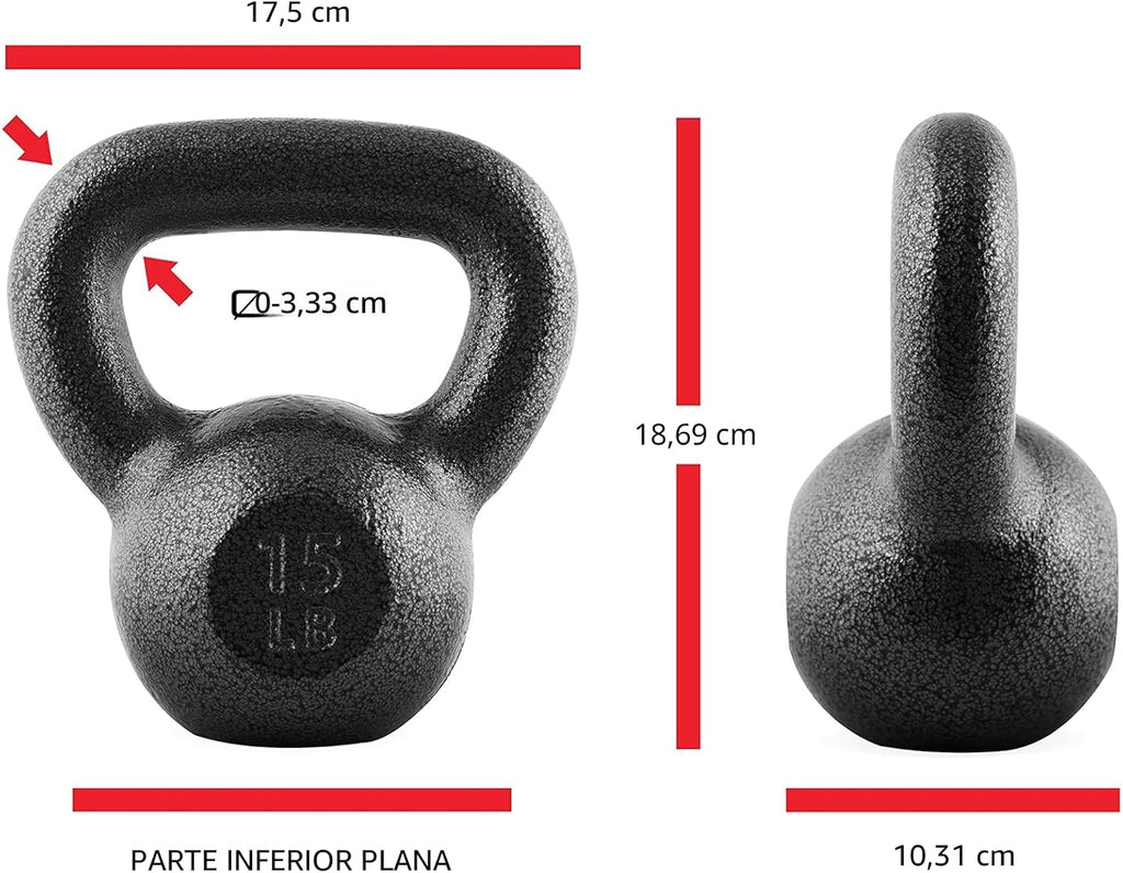 CAP Kettlebell de hierro fundido simples y sets, mango ancho, base plana