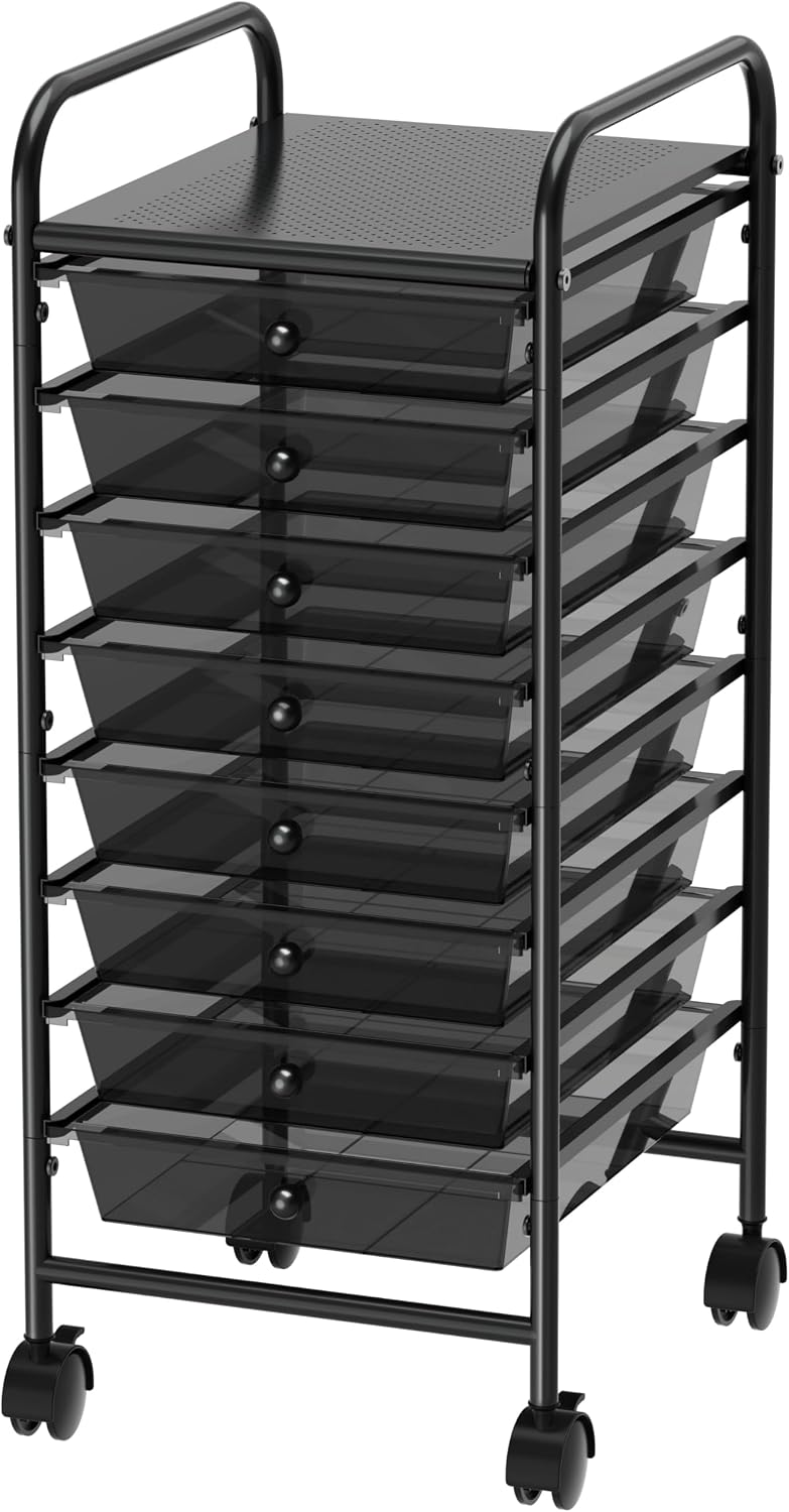 Lámpara Simple Houseware Carrito utilitario con ruedas de 8 cajones, almacenamiento