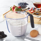 KitchenAid Juego de 3 tazas medidoras en ángulo universales Easy View, transparentes con asas negras