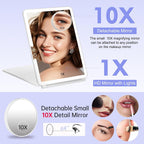 FUNTOUCH Espejo recargable grande del maquillaje del viaje 2500mAh con la