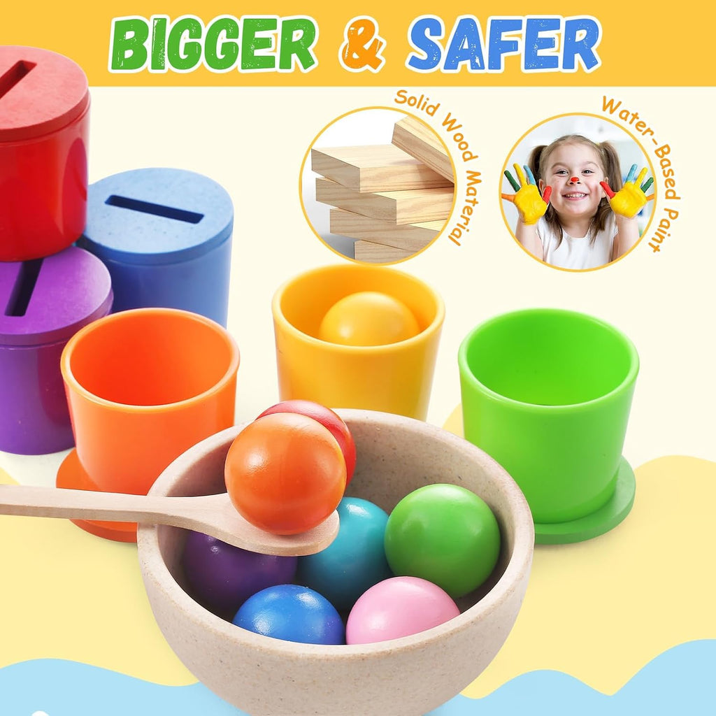 Juguete sensorial Montessori de madera para clasificar el color de los