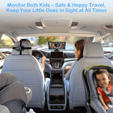 Cámara dual de coche para bebé para 2 niños pantalla