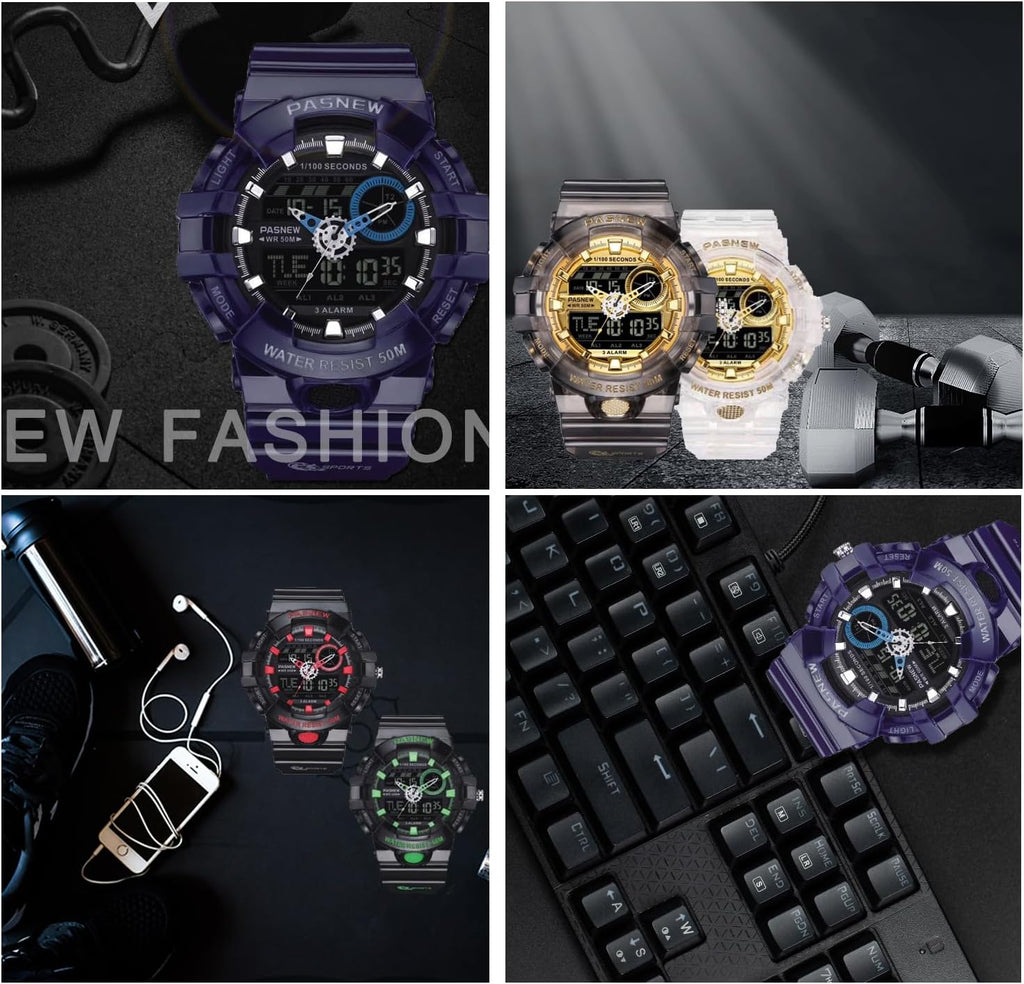 PASNEW Reloj Digital-Analógico para Adolescentes, Niño/Nina