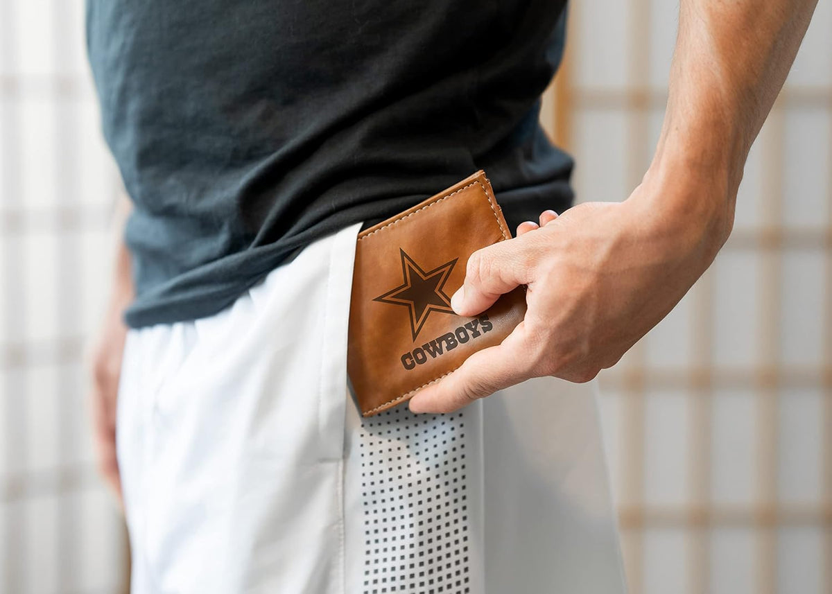 NFL Rico Industries Cartera Billetera con Grabado Láser Cartera Billetera Plegable con Grabado Láser - Diseño Delgado - Gran Regalo