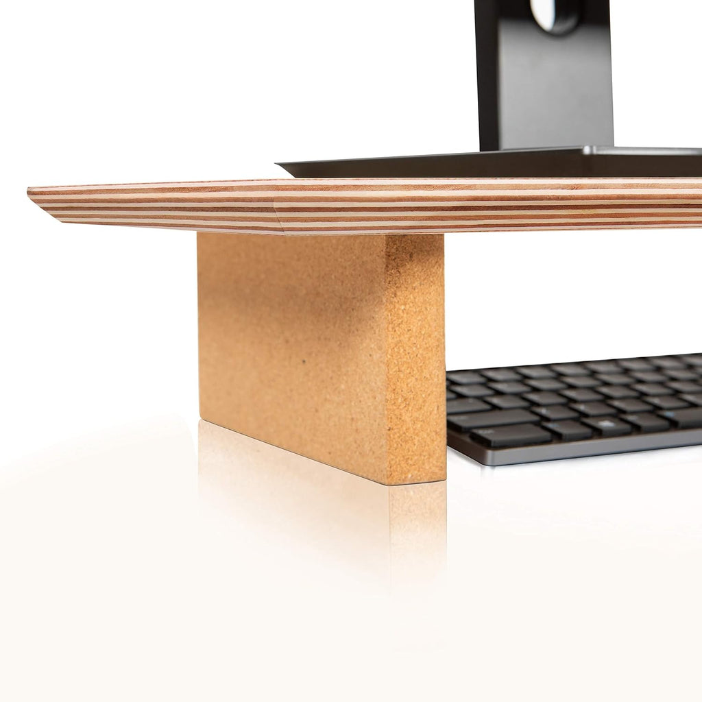 Almohadilla de escritorio de cuero y soporte para monitor