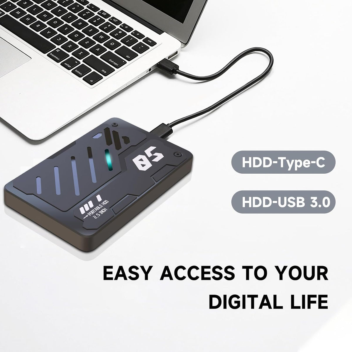 Tianken - Disco duro externo portátil ultrafino USB 3.0 HDD de alma...