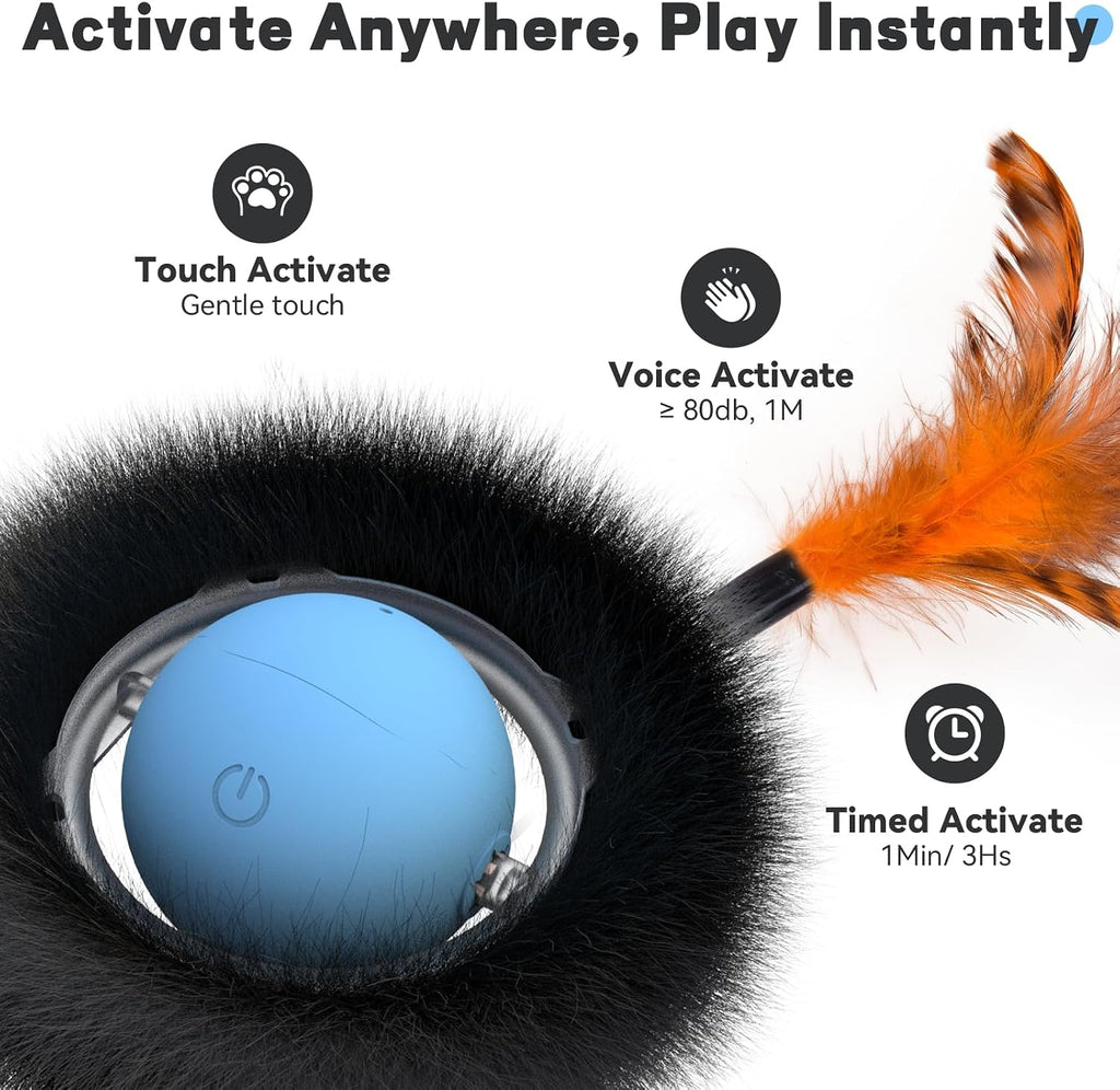 Juguete interactivo para gatos de interior, bola activada por movimiento y