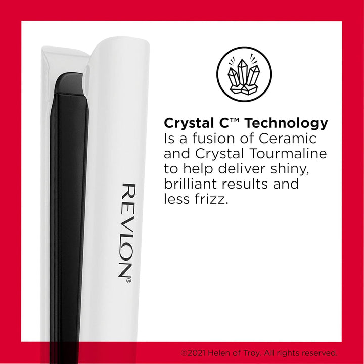 REVLON Crystal C + plancha digital de cerámica para el cabello, bri...