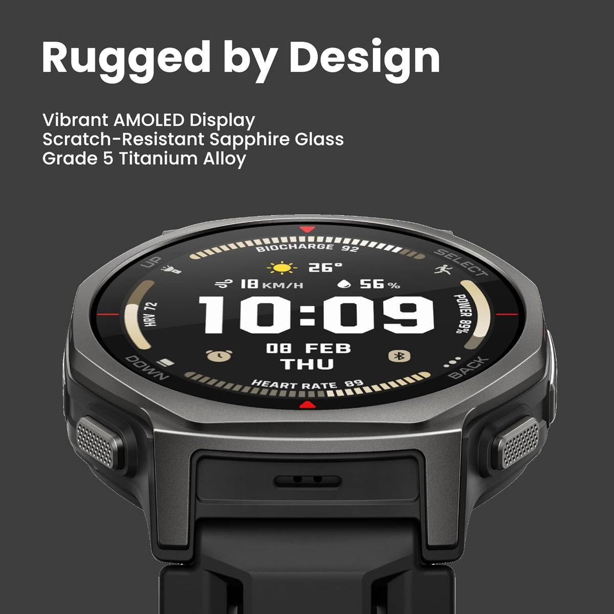 Amazfit T-Rex 3 Pro - Reloj inteligente, cristal de zafiro AMOLED de 1.32 pulgadas, iOS/Android
