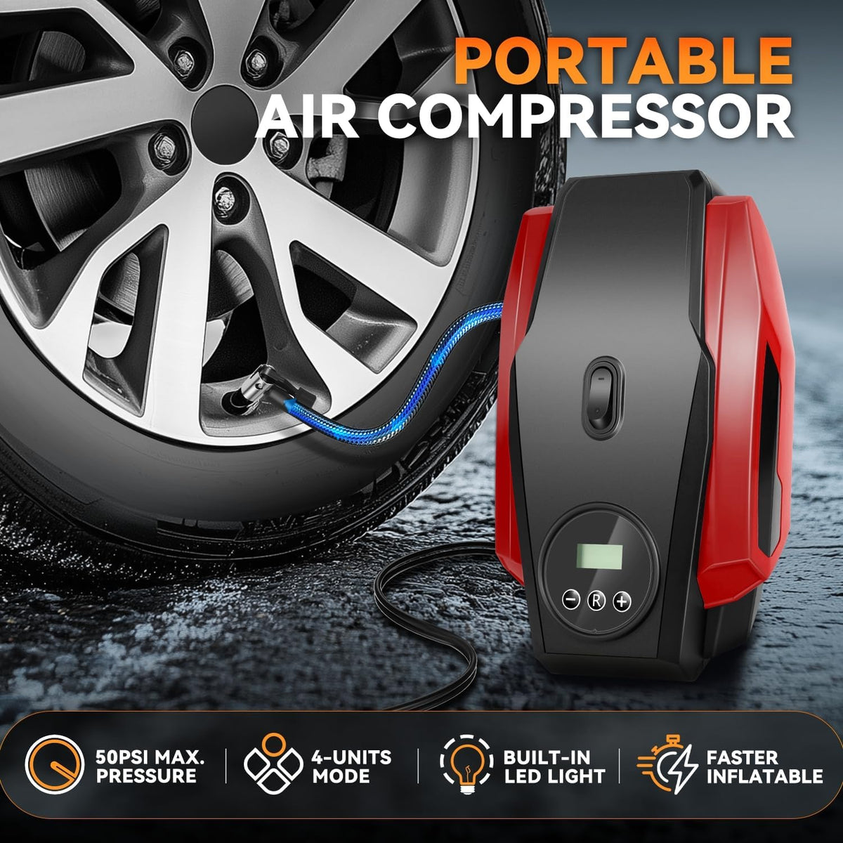 Auto Dynasty Compresor de aire portátil, inflador digital de neumát...