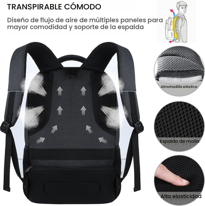 Mochila para computadora portátil Volher, delgada, duradera e imper...
