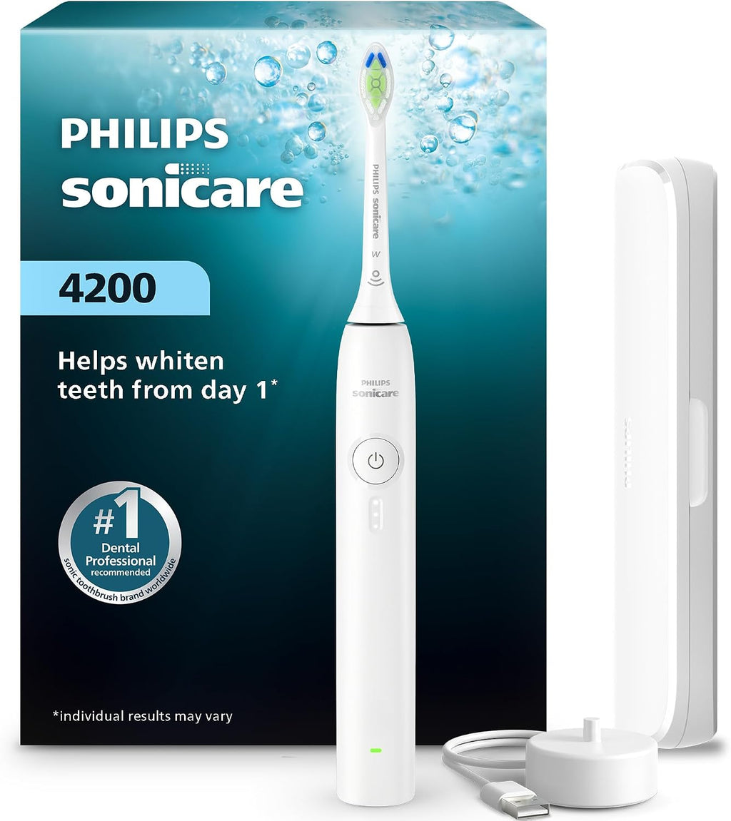 Philips Sonicare Cepillo de dientes eléctrico recargable 4200, 1 cabezal de