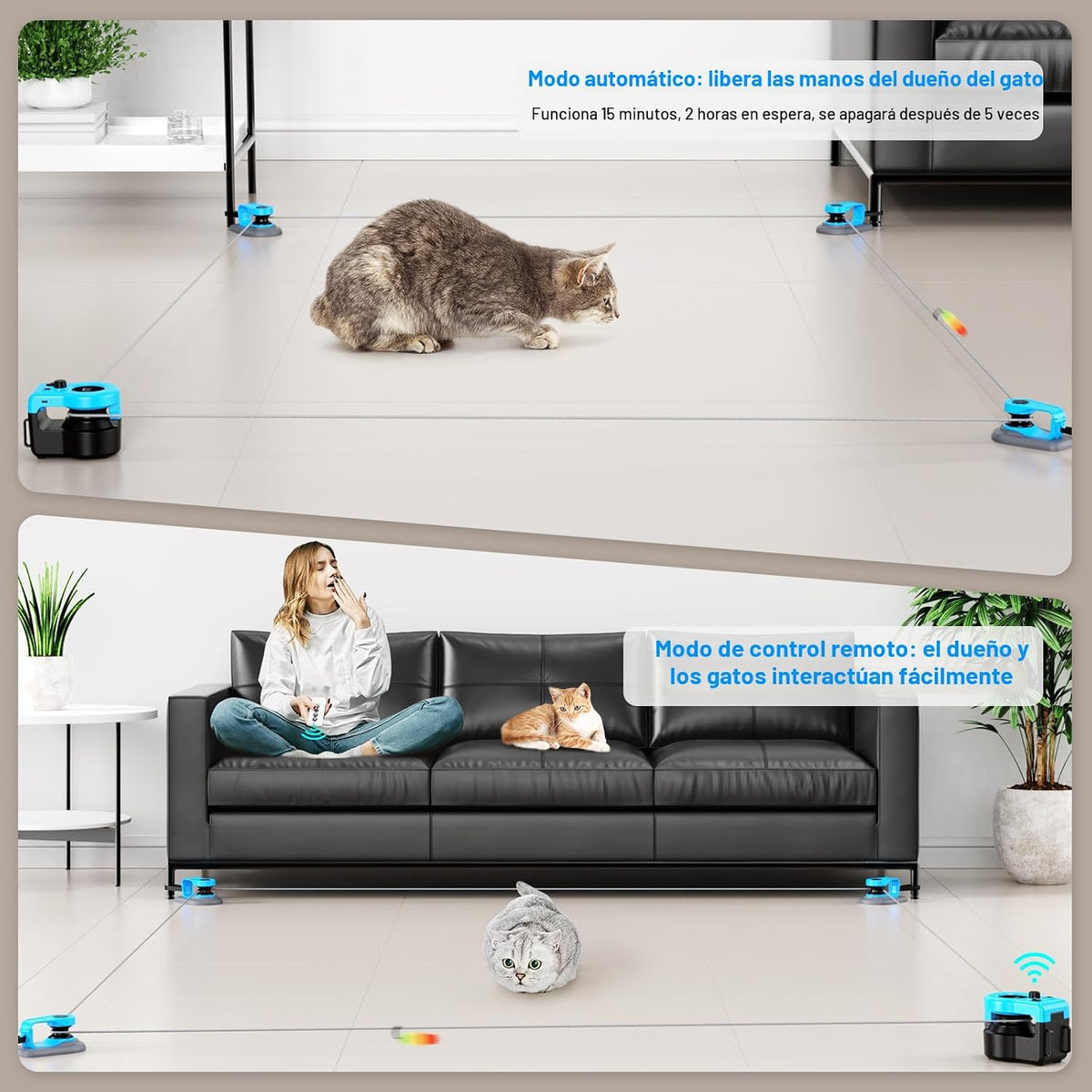 Juguetes interactivos para gatos de interior, ratón para gatos con control automático/remoto DIY, cinta transportadora de caza para mantener entretenidos a los gatitos aburridos y cachorros