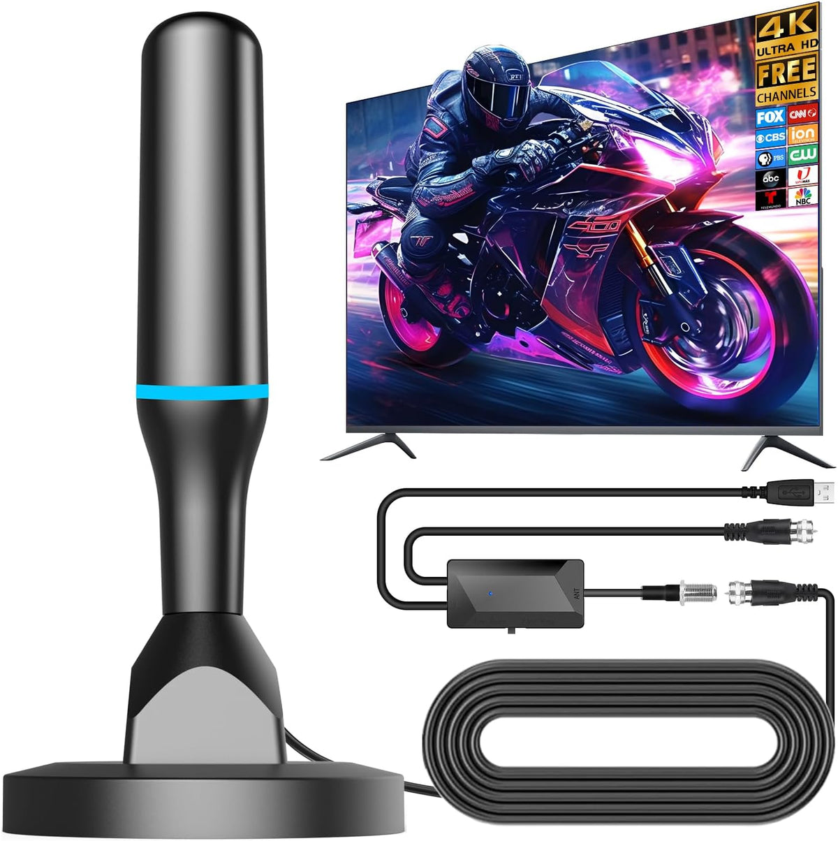 Antena de TV para canales locales, Antena digital para TV inteligente interior 4K HD