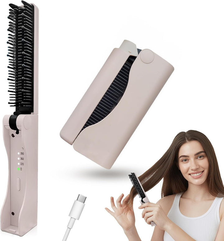 Cepillo alisador de pelo inalámbrico - Plegable - Diseño de viaje