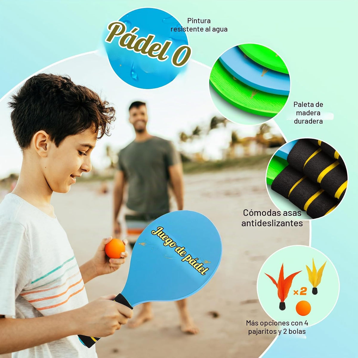 Juego de pelota de remo 2 en 1 y pelota de captura de lanzamiento