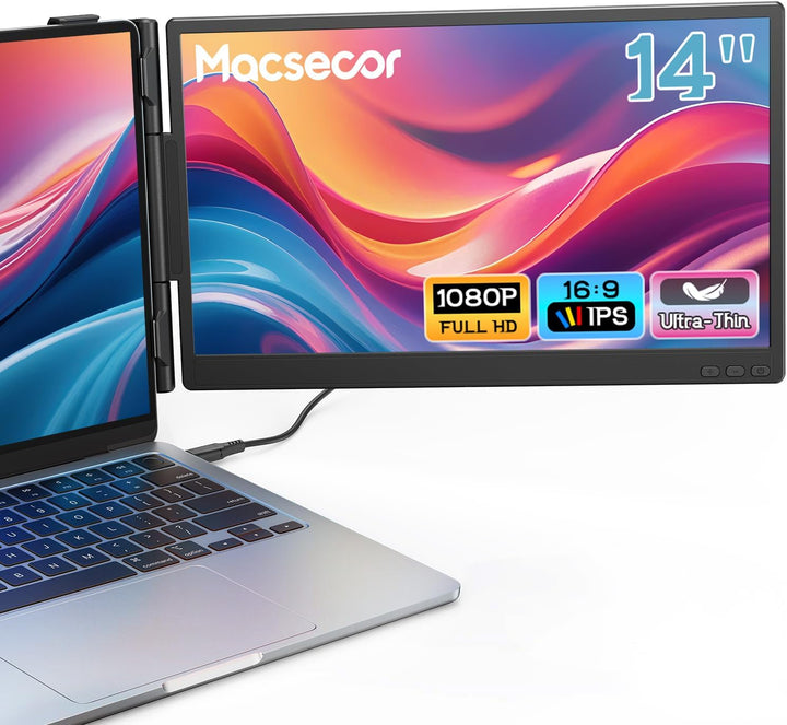 Macsecor Extensor de pantalla para laptop, monitor portátil dual ul...
