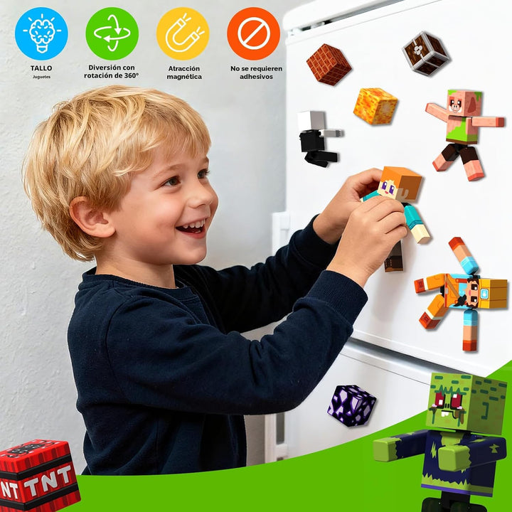 Magneverse Juego de 20 Piezas de Figuras de Acción Magnéticas - Blo...