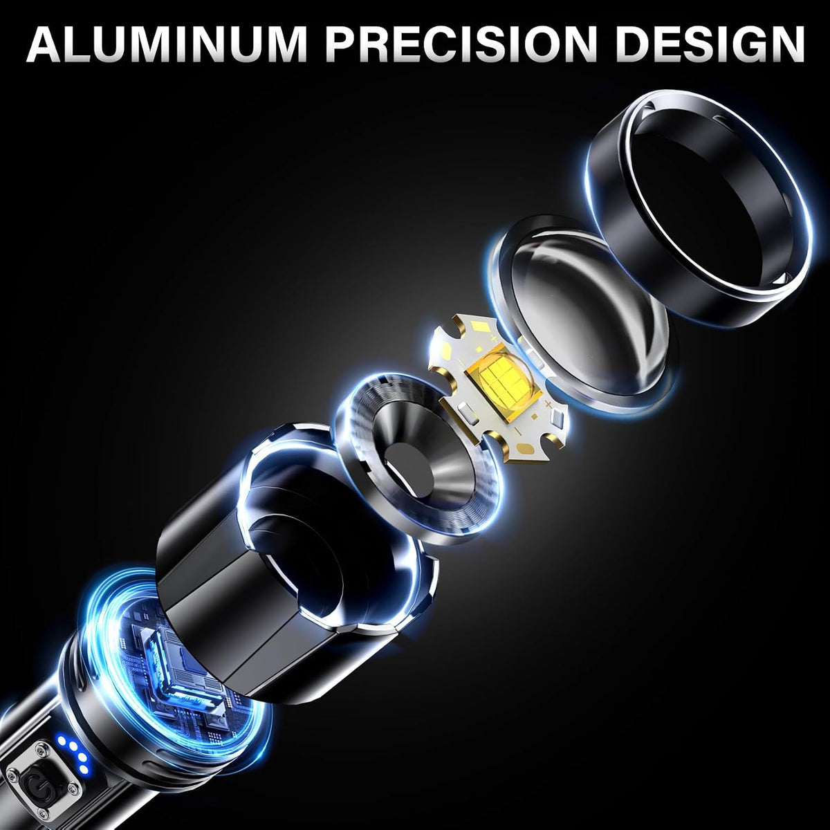 Lámpara AKNEAR Linterna LED recargable de alta luminosidad súper brillante