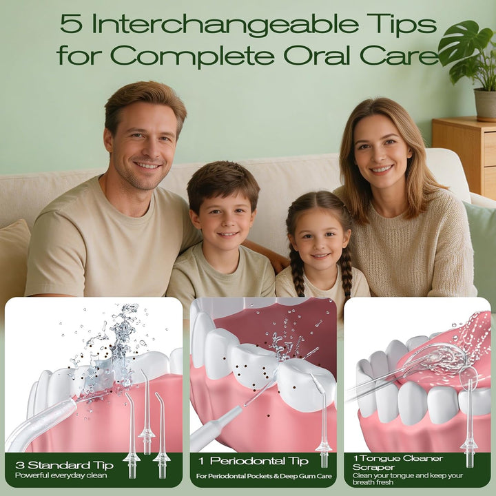 OasiSmile C2 Irrigador bucal inalámbrico para dientes, irrigador bu...