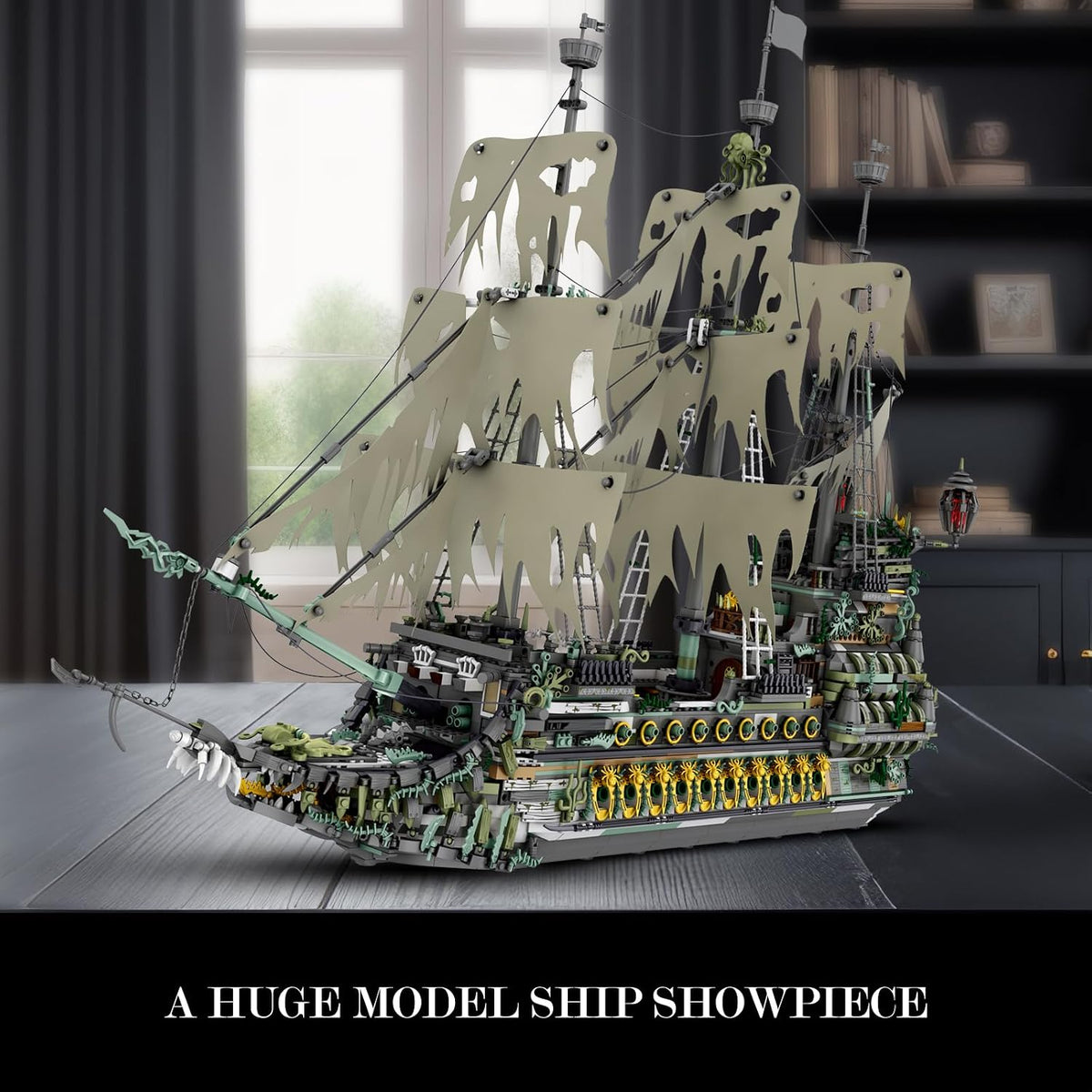 JMBricklayer Set de Construcción de Barco Pirata para Adultos - Modelo de Barco Fantasma el Holandés Errante, 5865 Piezas