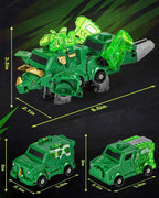 Juguete de automóvil de dinosaurio transformador de colisión, 2 autos magnéticos que se transforman en juguetes de dinosaurio, juguete de robot dinosaurio para niños a partir de 3 años, juguetes de