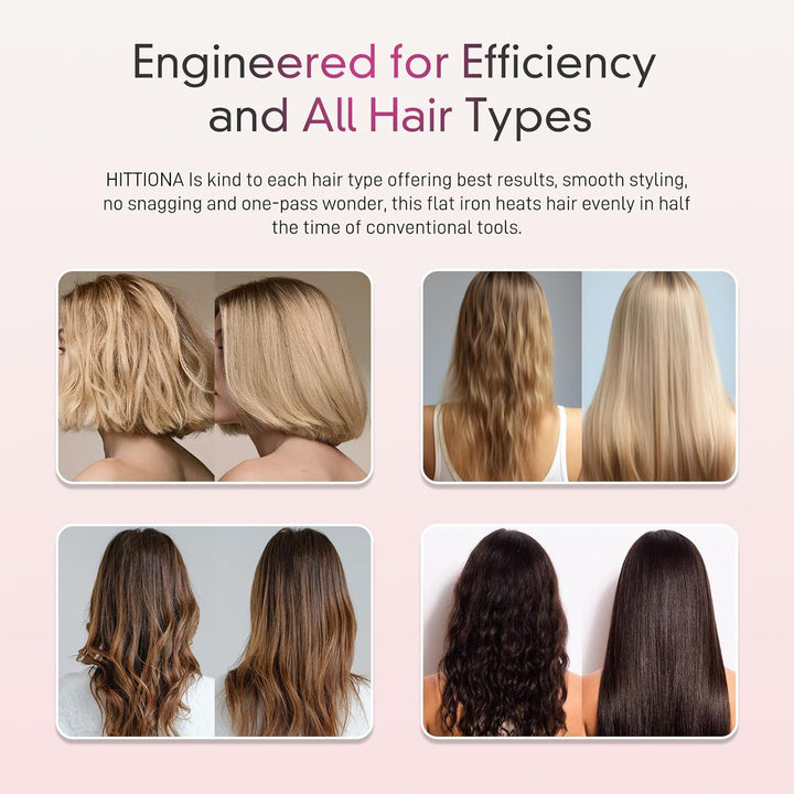 HITTIONA Plancha plana para el cabello \u2013 Plancha plana iónica...