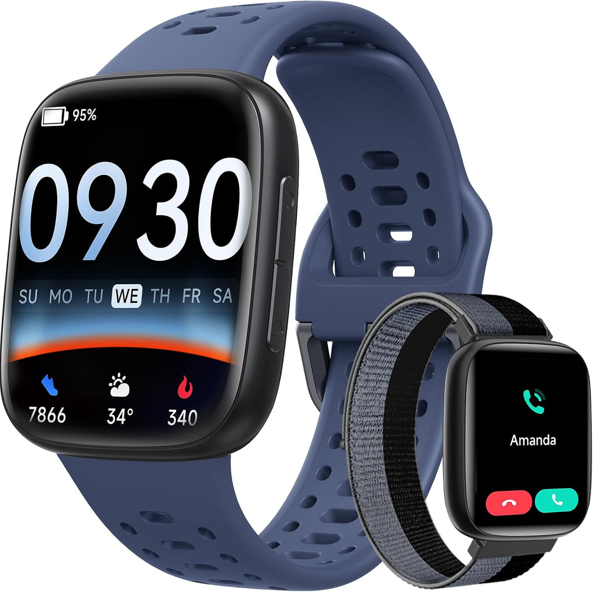 Smart Watches para Mujer/Hombre Android iPhone, [Pantalla AMOLED 1.85"] Reloj Inteligente Rastreador de Fitness 3ATM Resistente al Agua con Llamadas Bluetooth, Control AI, Monitor de Frecuencia Cardíaca/SpO2/Sueño, 7 Días de Batería