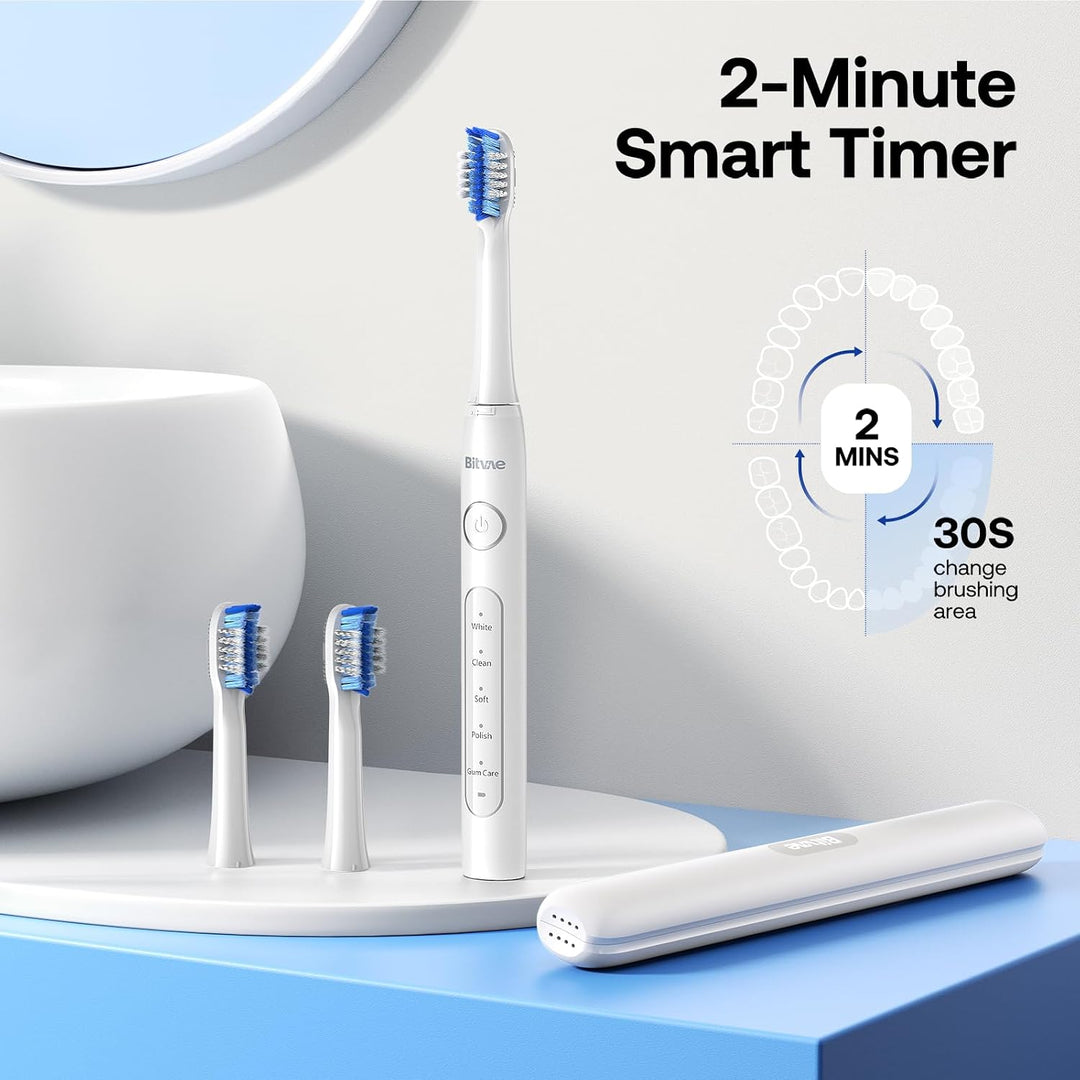 Cepillo de dientes eléctrico ultrasónico Bitvae para adultos y niño...