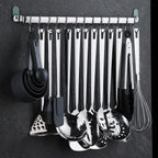 Kyraton - Juego de utensilios de cocina de acero inoxidable con de 37 piezas, juego de herramientas de cocina con soporte de utensilios, antiadherentes y resistentes al calor, aptos para lavavajillas