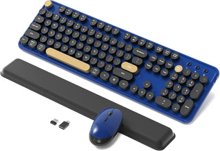 Combos de teclados de computadora inalámbricos, teclado retro color...