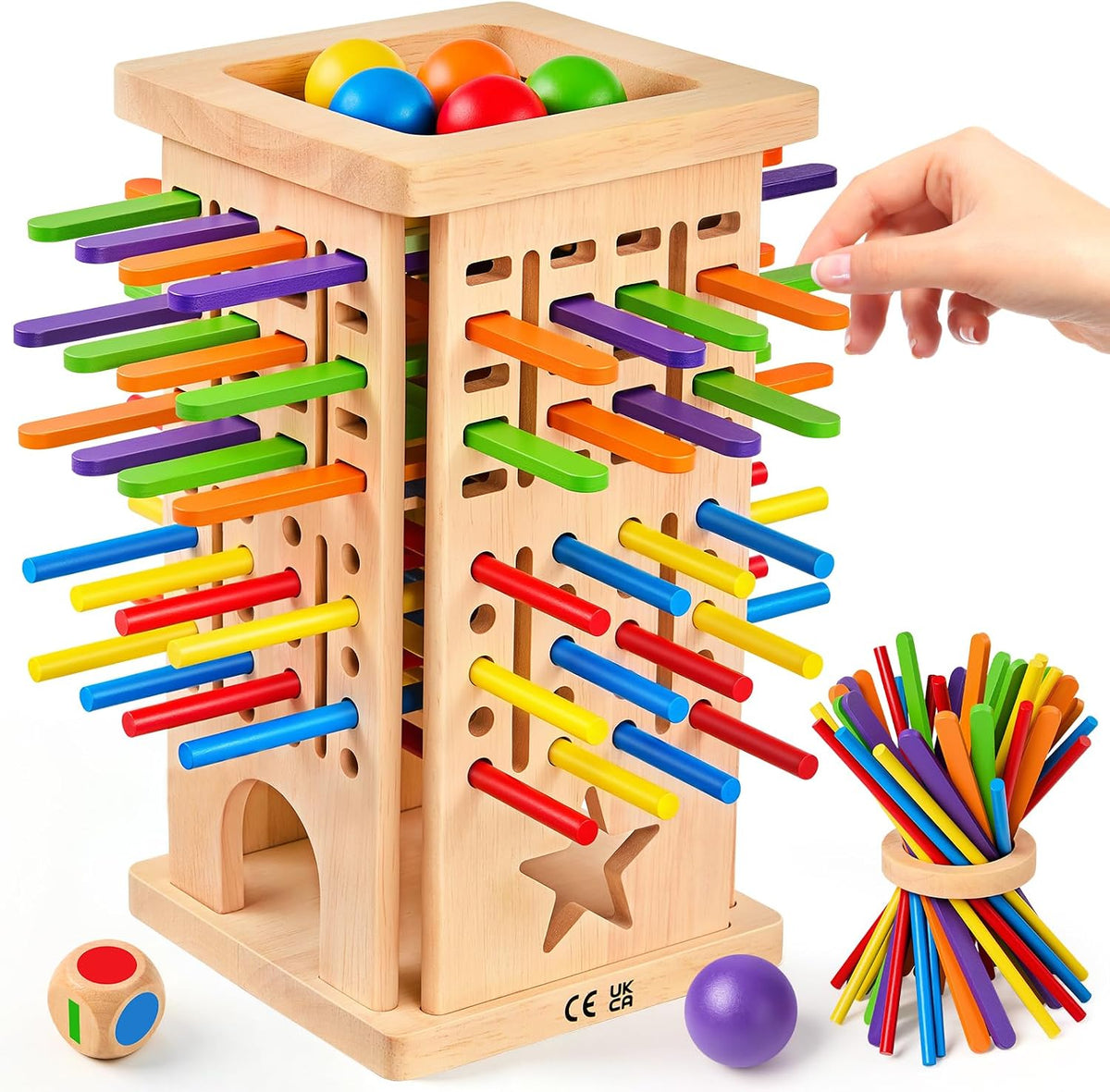 Montessori - Juegos de mesa de madera para niños de 4 a 6 años, juego de