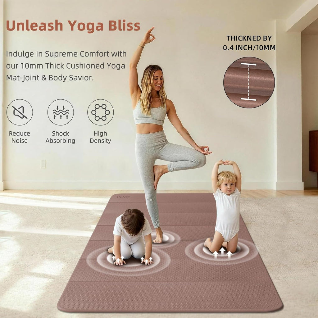 Tapete de Yoga Plegable 74"x47.2"x 0.4" – Tapete de Yoga Grande