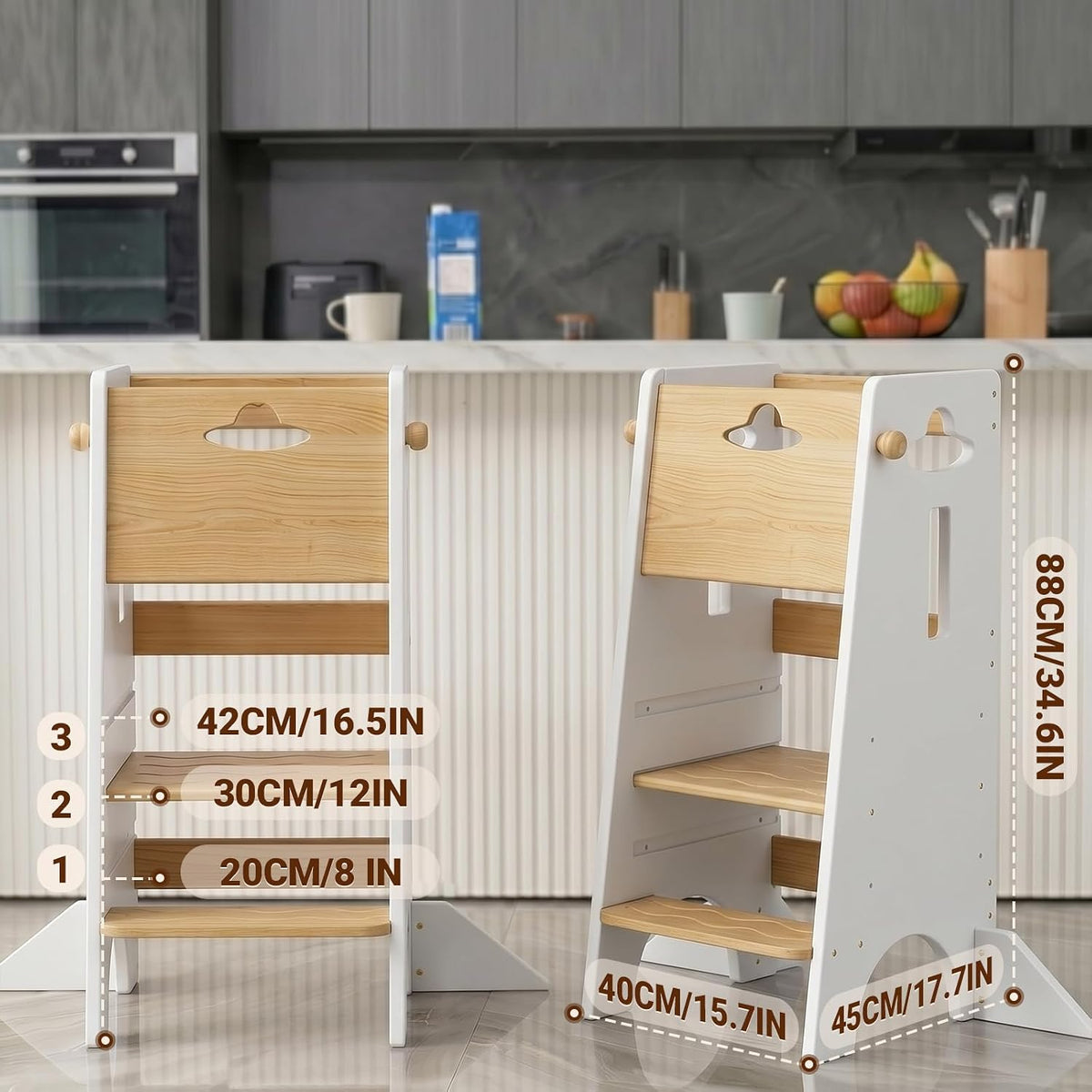 COSYLAND - Taburete de cocina de pie para niños pequeños