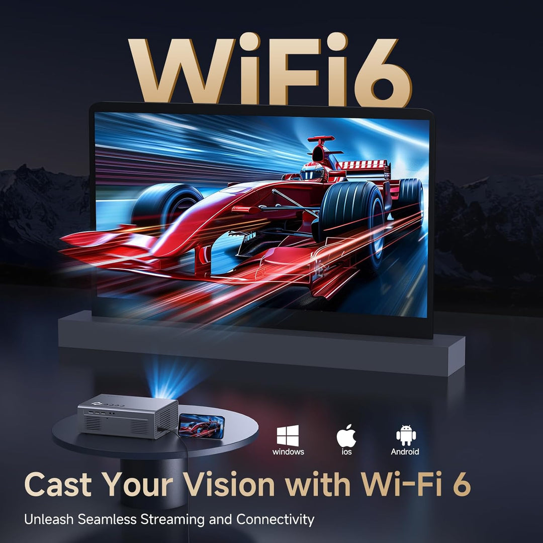 Proyector 4K con aplicaciones integradas, enfoque automático de 150...