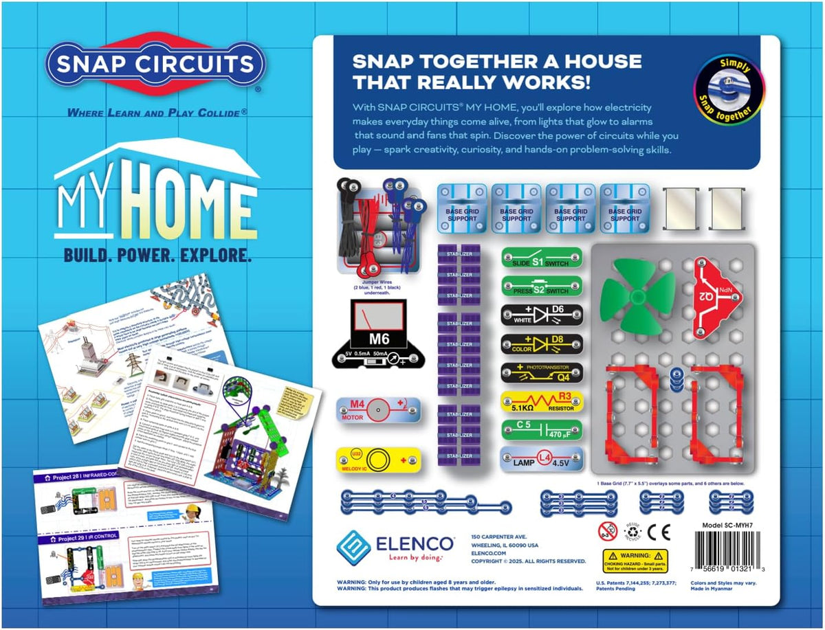 Lámpara Snap Circuits Elenco Kit de construcción de electrónica para el hogar de Snap Circuits para niños a partir de 8 años