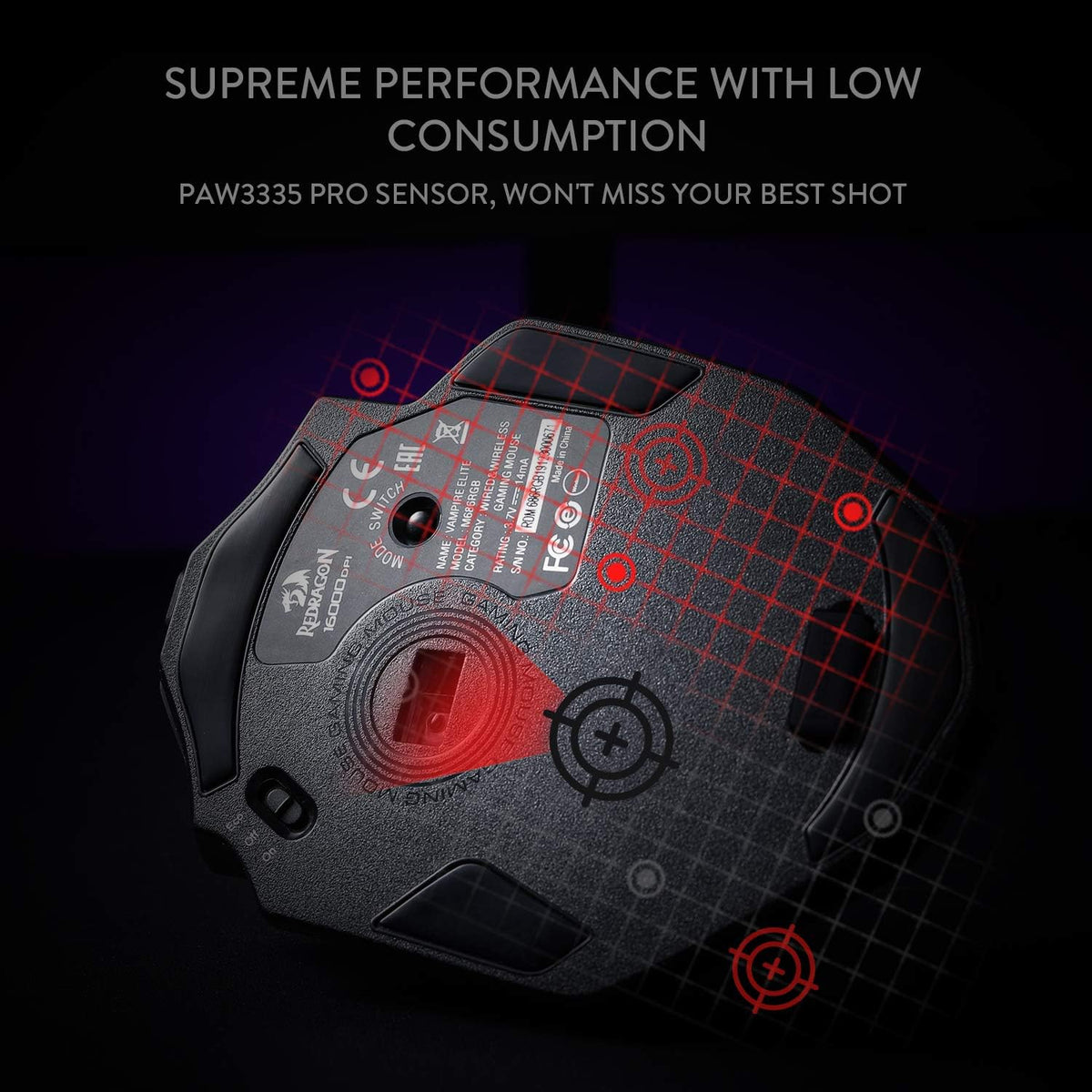 Redragon M686 Ratón Inalámbrico para Juegos, 16000 DPI Ratón para J...