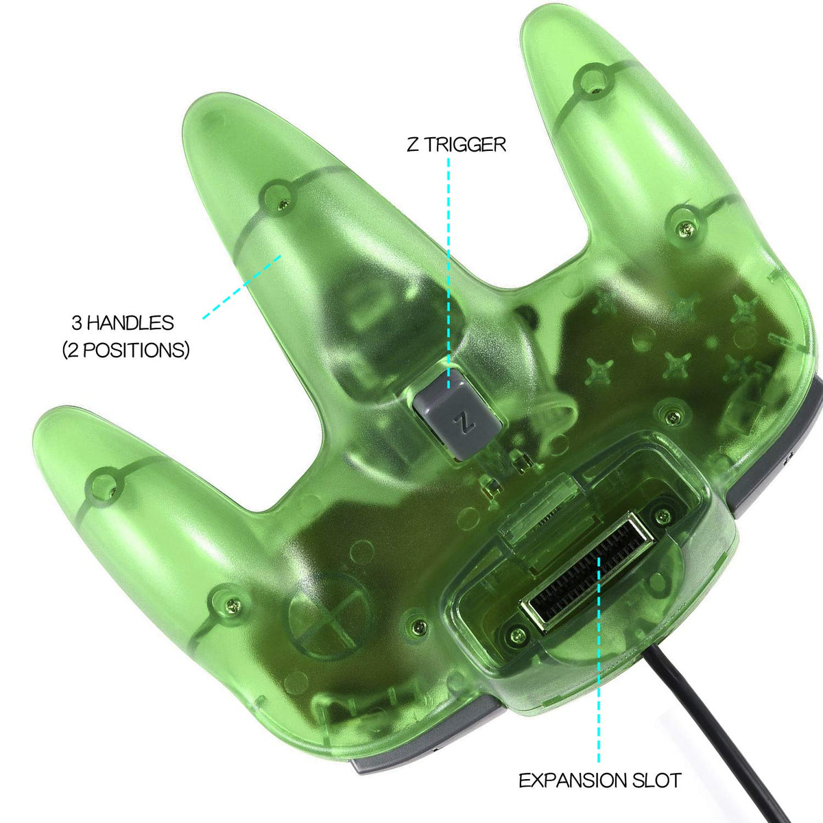 miadore 2 Paquetes de Controlador clásico 64 con Cable Joystick para sistema de videojuegos N64 Consola N64 (Verde Selvático y Naranja)