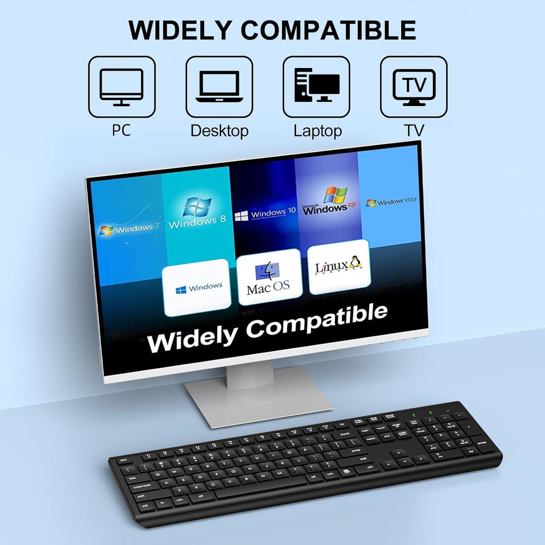 EDJO Teclado inalámbrico teclado silencioso USB