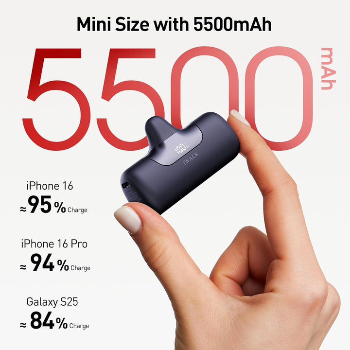 iWALK Cargador portátil de 5500 mAh Banco de energía pequeño de pró...