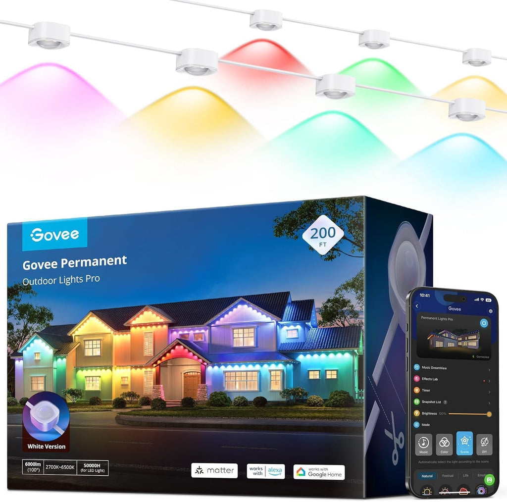 Govee - Luces permanentes para exteriores Pro, 200 pies con 120 luces LED