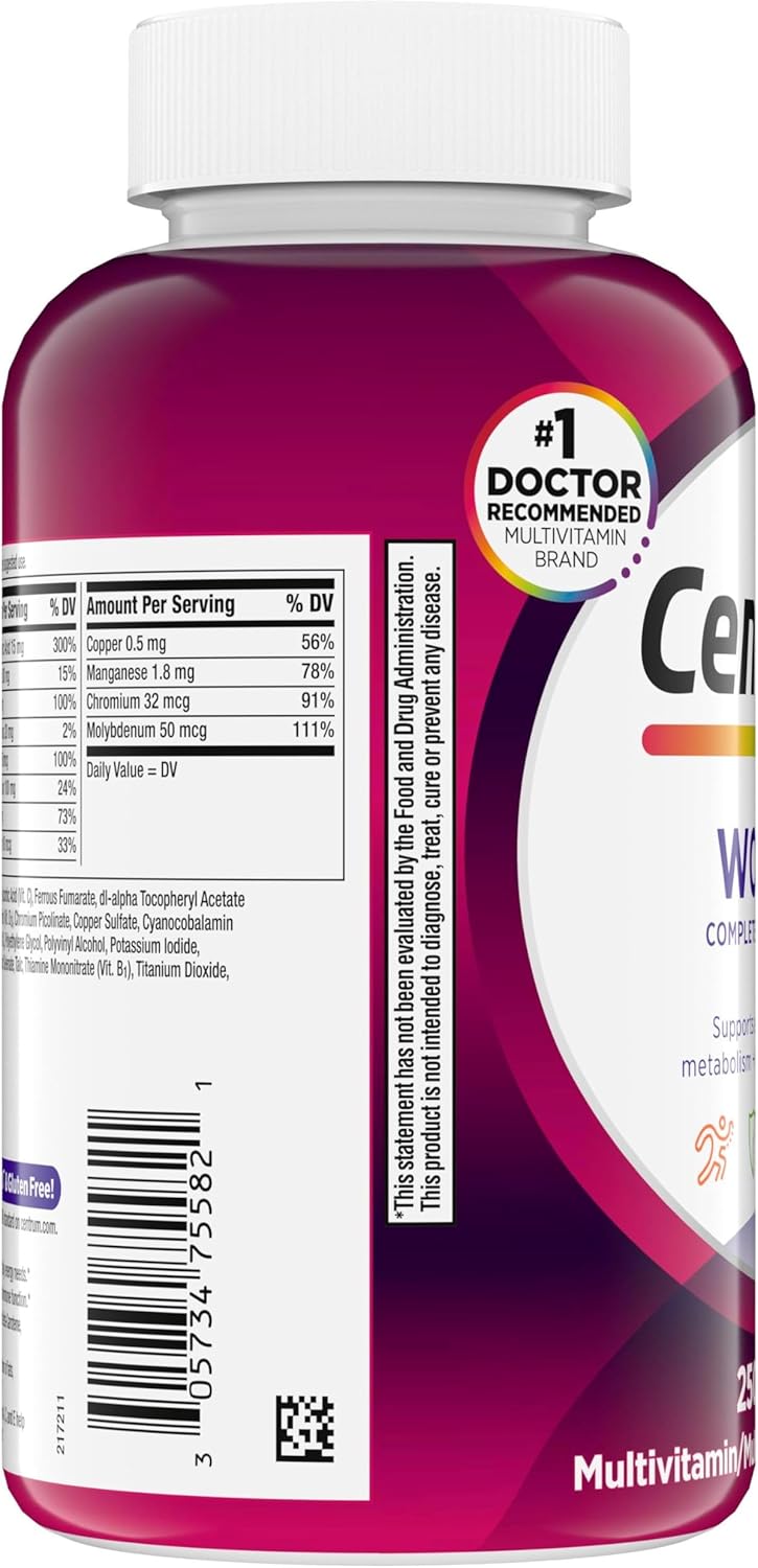 Centrum Multivitamínico para mujeres, suplemento, 250 unidades, Suplemento Nutricional