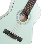 Ashthorpe Guitarra acústica infantil de 30 pulgadas (verde menta), kit de inicio para principiantes con bolsa de concierto, cuerdas adicionales, correa, púas y lecciones