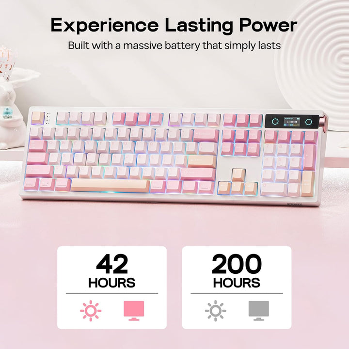 EPOMAKER TH108 PRO Teclado mecánico de tamaño completo con pantalla...