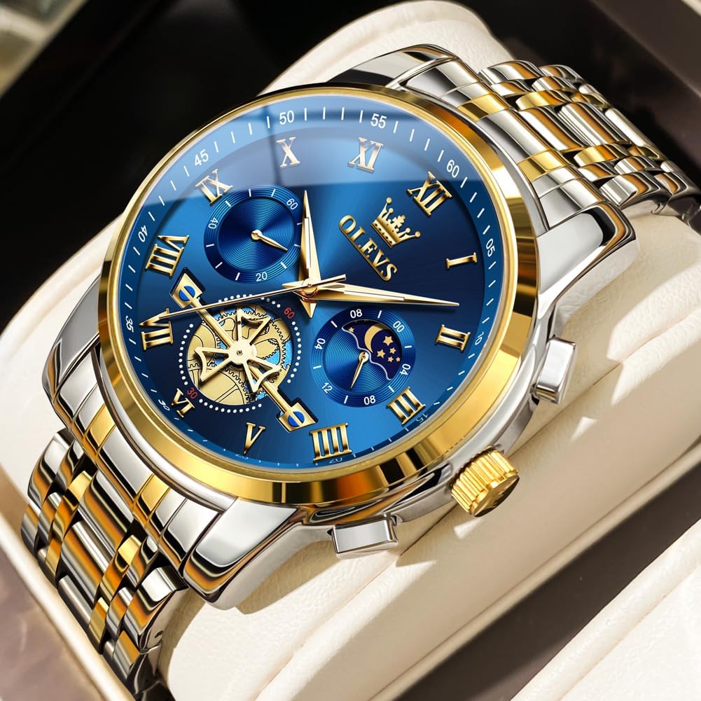 OLEVS Reloj para Hombres Clásico de Negocios en Acero Inoxidable Reloj para Hombre