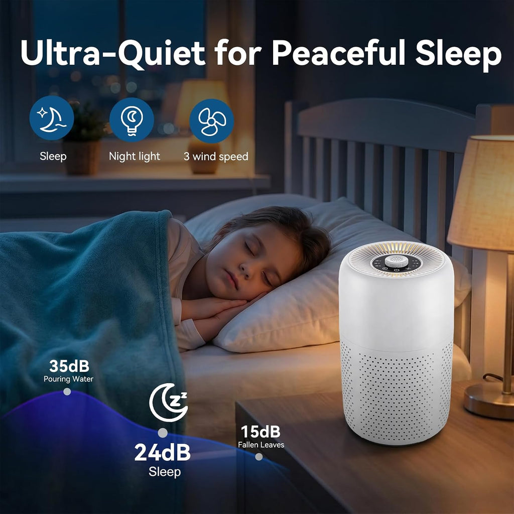 Purificadores de aire para dormitorio, alta eficiencia de hasta