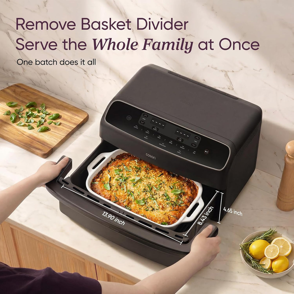 Cosori TWINFRY 9 QT Double Air Fryer, Removable Divider, PFAS-Free Ceramic