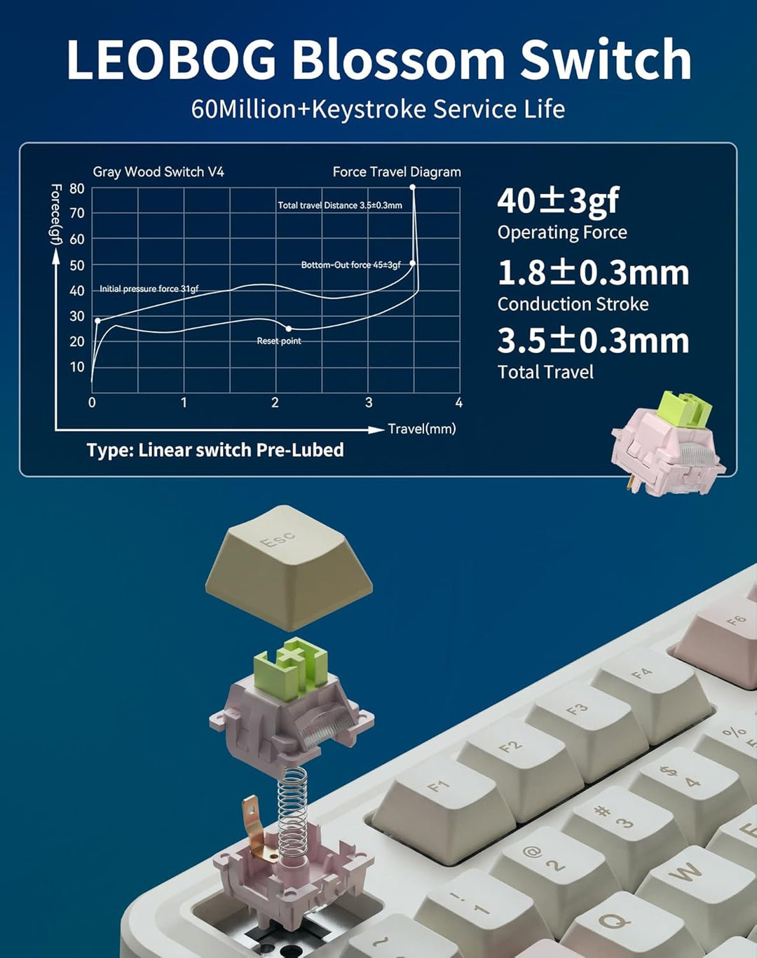 Aula AU75 Teclado mecánico inalámbrico, teclado para juegos con jun...