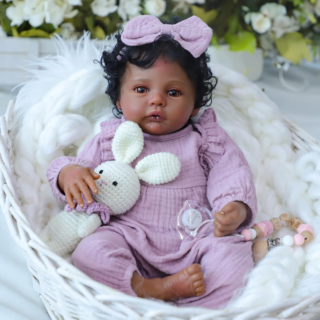 WOOROY Muñecas Realistas Reborn Baby Dolls Niña Negra \u2013 Muñeca...